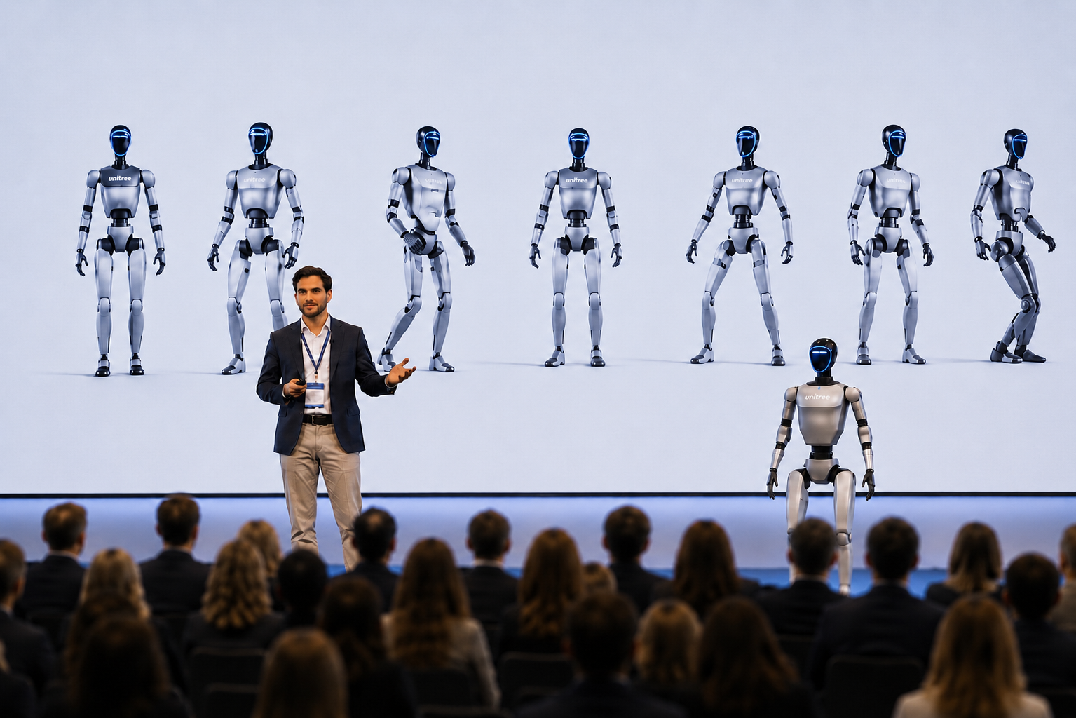 Co-Presenter — robot on stage